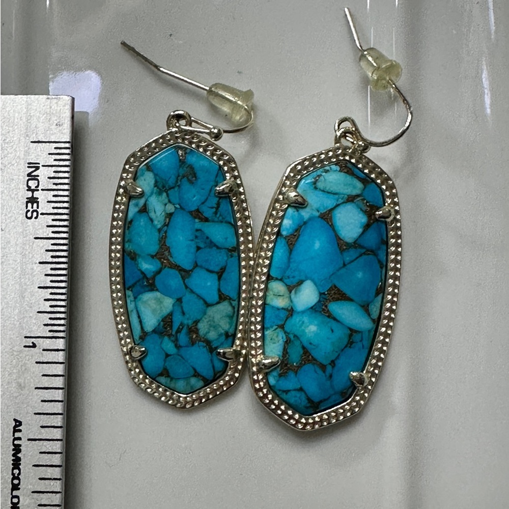 Kendra Scott turquoise Elle gold earrings